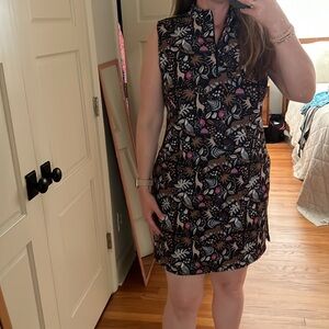 Katherine Way Animals Botanical Zoo Leaves Print Dress Size Medium sleeveless